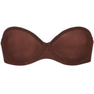 Skims Ultra Fine Mesh Strapless Bra in Mahogany | 34C